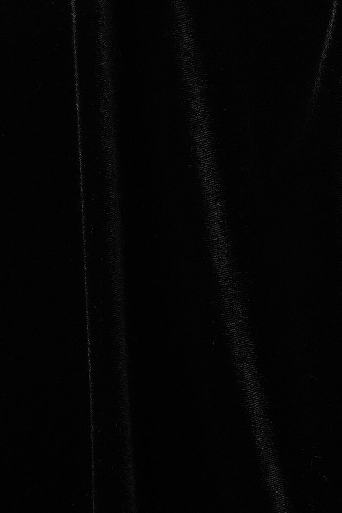 Robe longueur midi en velours à manches courtes, BLACK, detail image number 5