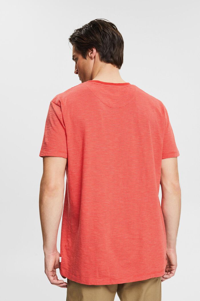 T-shirt en jersey à motif à rayures, RED ORANGE, detail image number 3