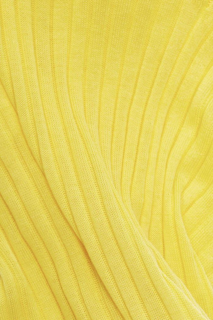 Pull-over col rond en maille côtelée, YELLOW, detail image number 4