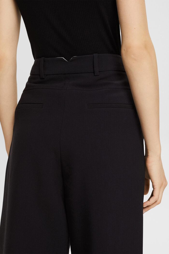 Jupe-culotte taille haute à pinces, BLACK, detail image number 4