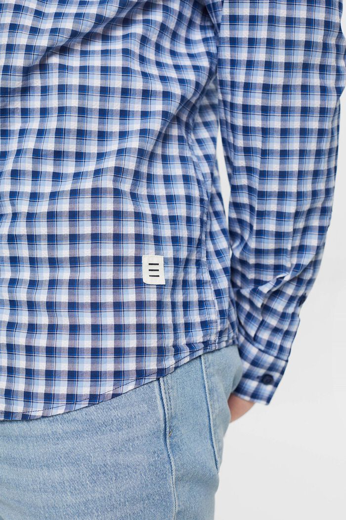 Chemise en coton durable à carreaux, BLUE, detail image number 4