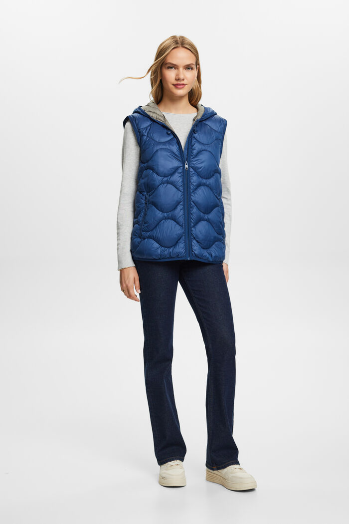 Recyclée : la veste transformable matelassée à capuche, GREY BLUE, detail image number 5