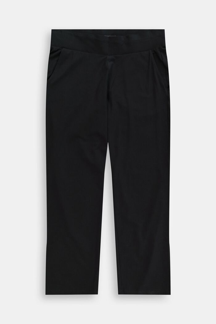 Pantalon en jersey de coton bio CURVY, BLACK, detail image number 1