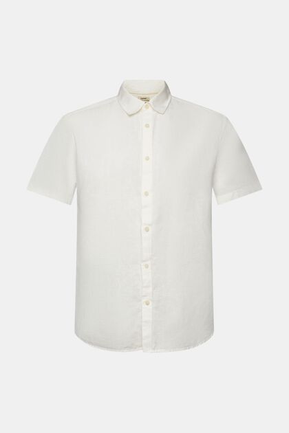 T-shirt à manches courtes en mélange de lin et de coton