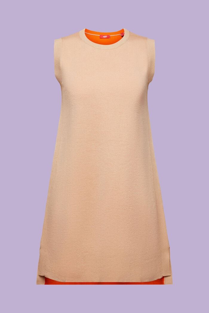 Mini-robe sans manches en laine mélangée, BEIGE, detail image number 7