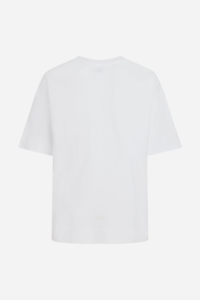 T-shirt à imprimé indigo placé Denim Not Denim, WHITE, detail image number 5
