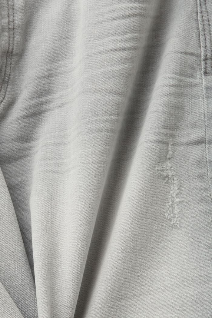 Short en jean en coton biologique, GREY MEDIUM WASHED, detail image number 5