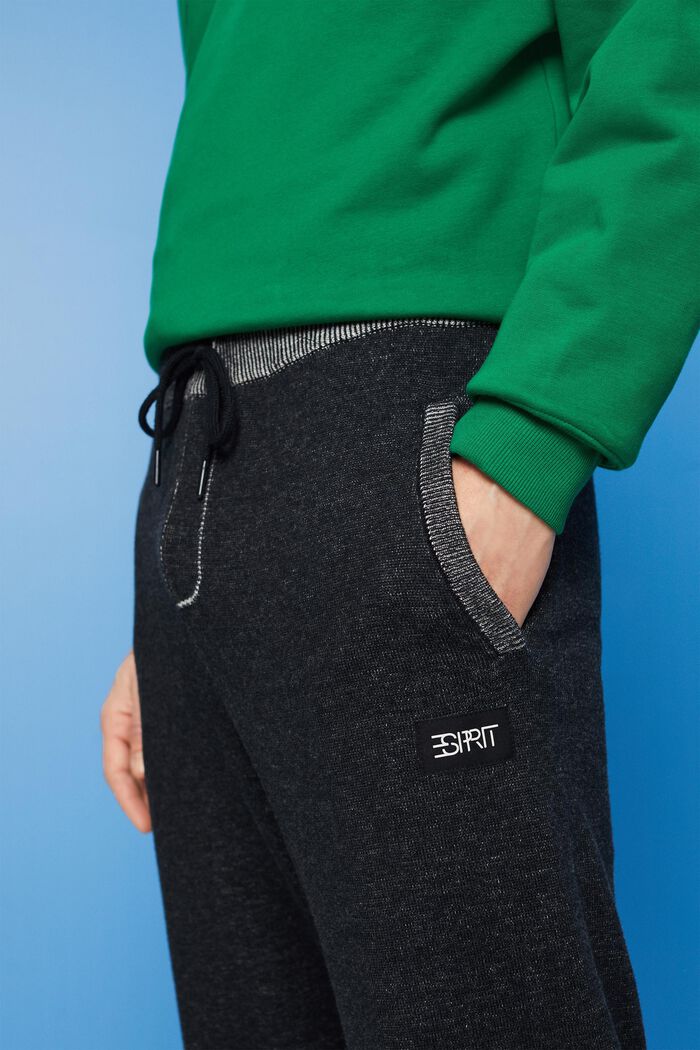 Pantalon de jogging taille haute à logo imprimé, BLACK, detail image number 2