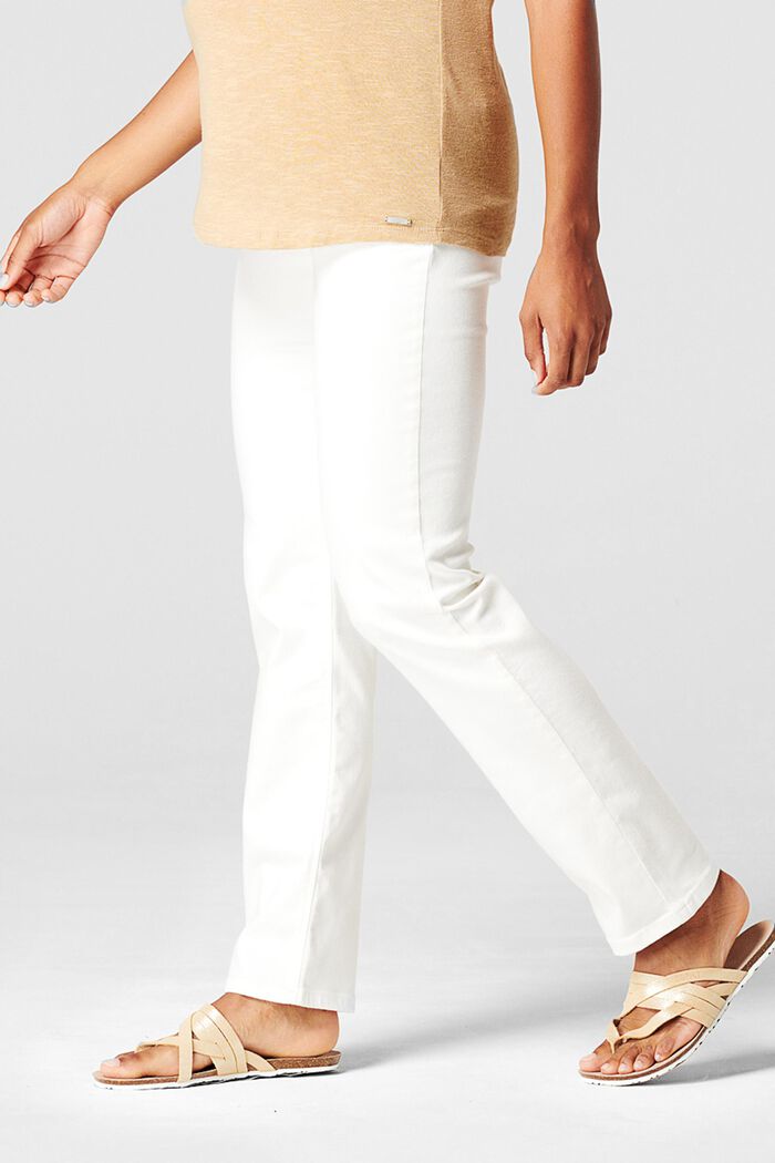 Jean stretch à ceinture de maintien, BRIGHT WHITE, detail image number 1