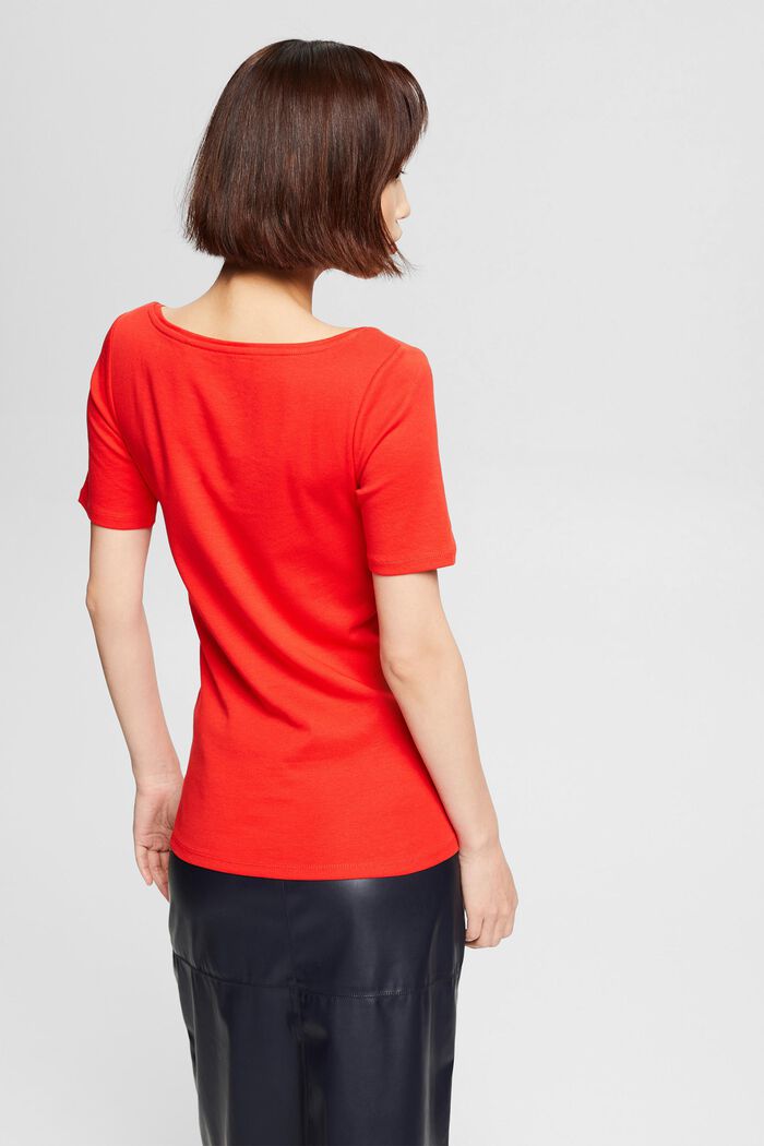 T-shirt à logo scintillant, 100 % coton biologique, ORANGE RED, detail image number 3