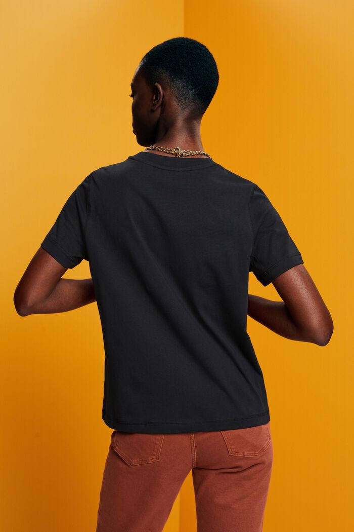 T-shirt ample, 100 % coton, BLACK, detail image number 3