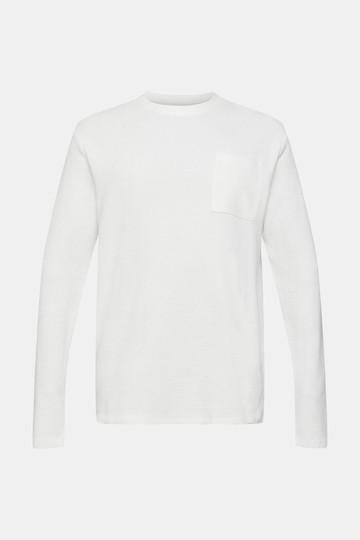 T-shirt à manches longues texturé, OFF WHITE, overview