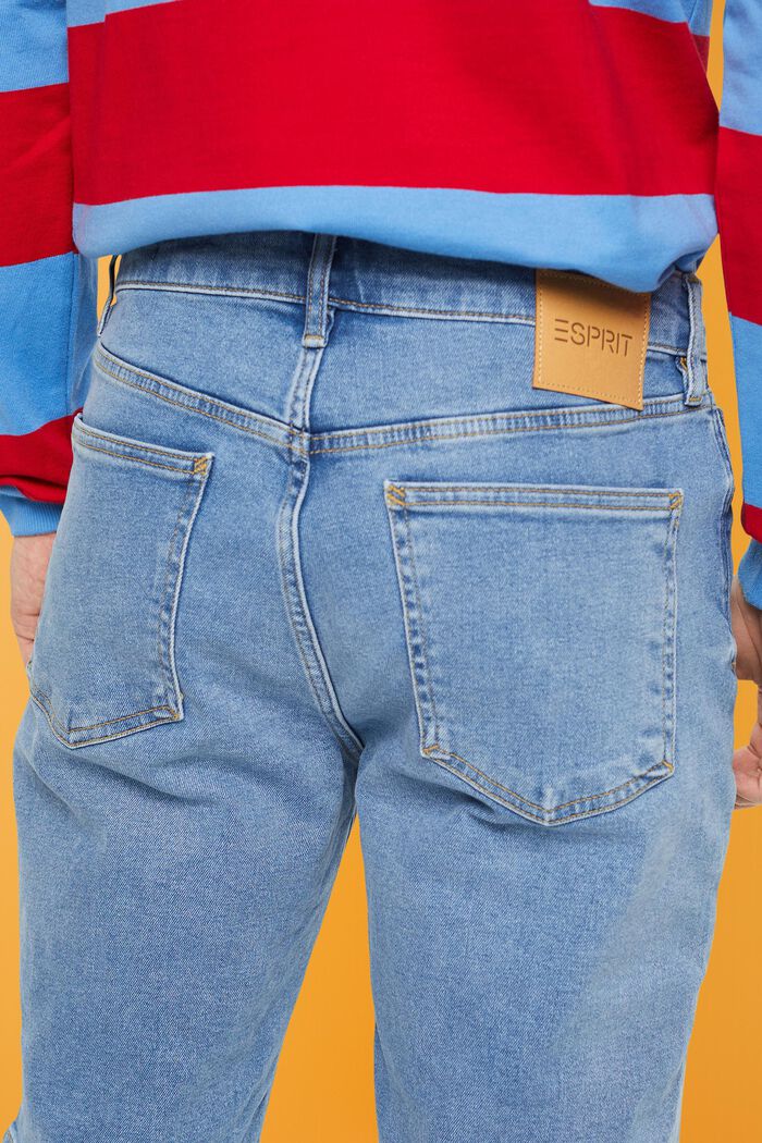 Short en jean décontracté de coupe Slim Fit, BLUE MEDIUM WASHED, detail image number 4