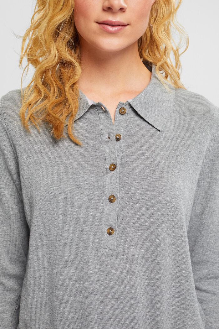 Pull-over à col polo, MEDIUM GREY, detail image number 2