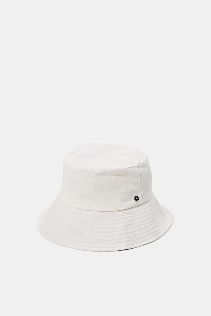 Chapeau cloche en pur coton, OFF WHITE, overview