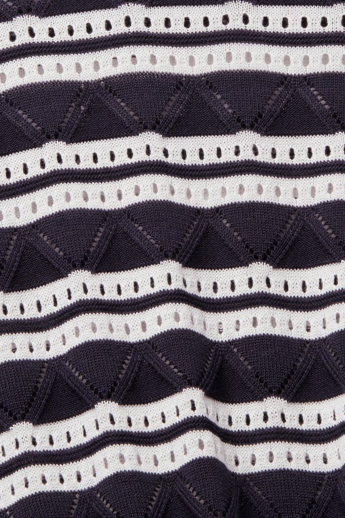Pull-over en maille pointelle à rayures, NAVY 3, detail image number 5