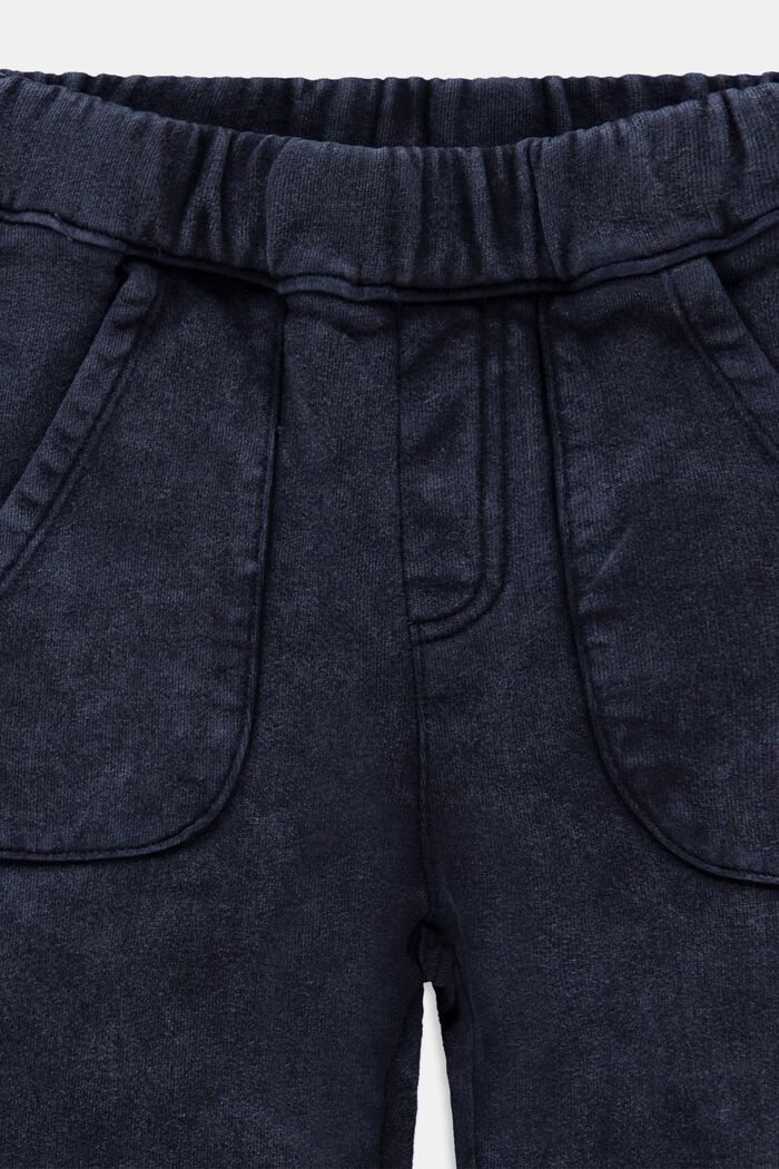 Pantalon de jogging au look délavé, 100 % coton, BLUE DARK WASHED, detail image number 2