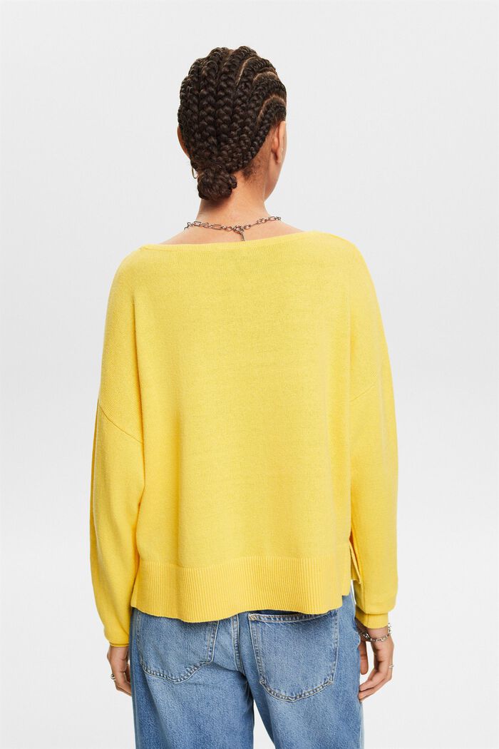 Pull-over en coton et lin, SUNFLOWER YELLOW, detail image number 2
