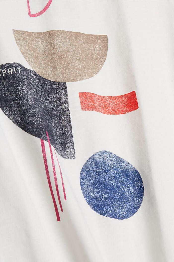 T-shirt CURVY orné d´un imprimé, coton biologique, OFF WHITE, detail image number 1