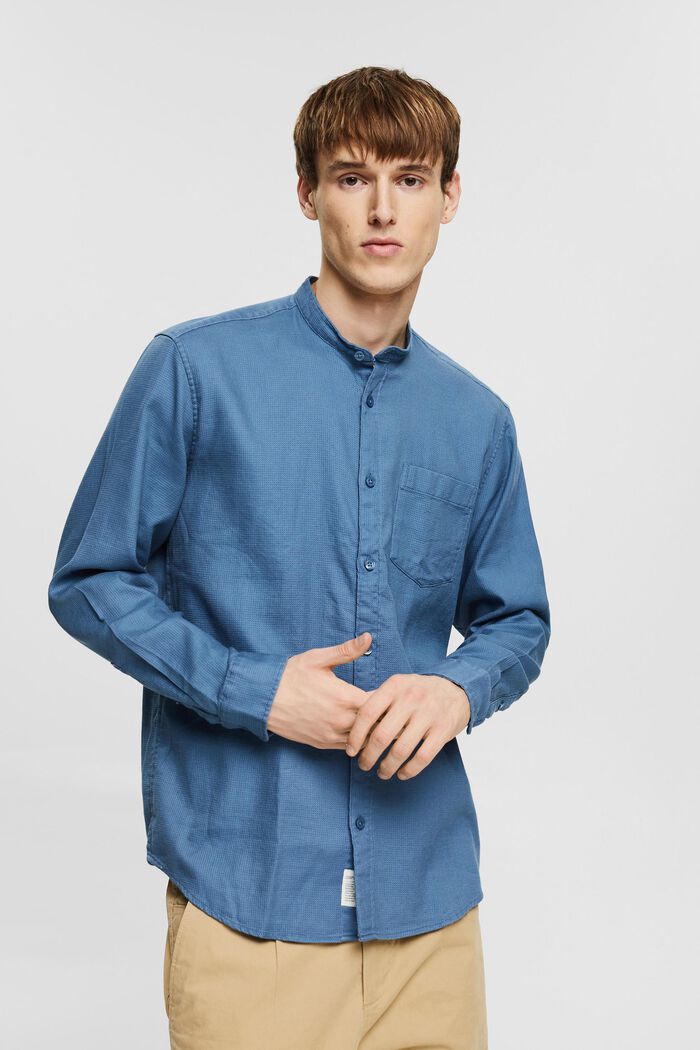 Woven Shirt, BLUE, overview