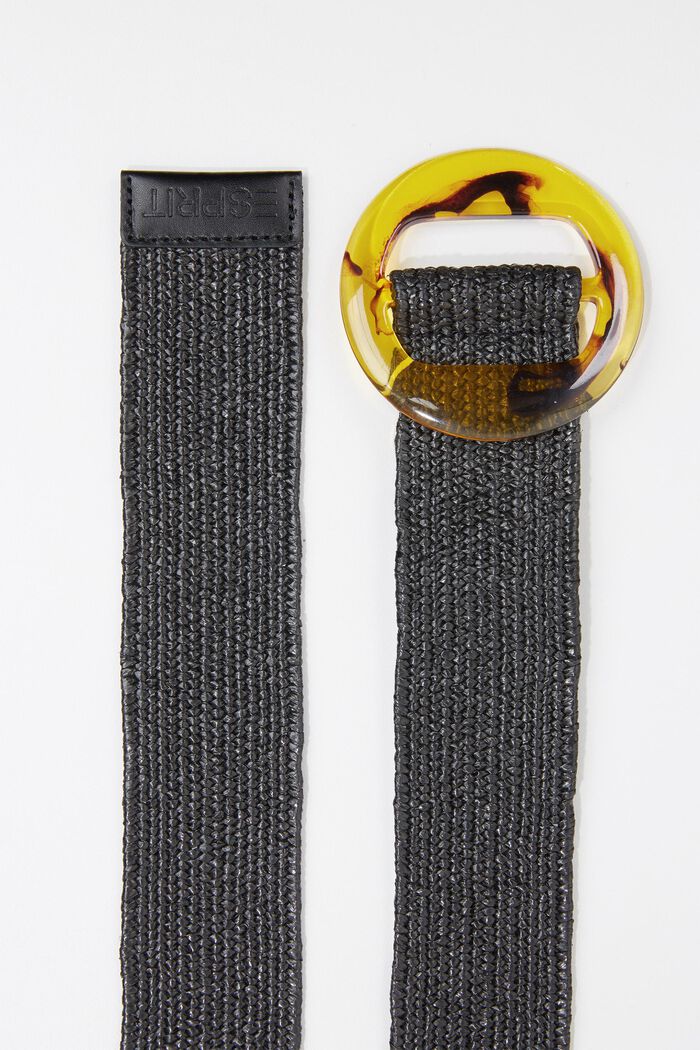 Large ceinture au look tressé, BLACK, detail image number 2