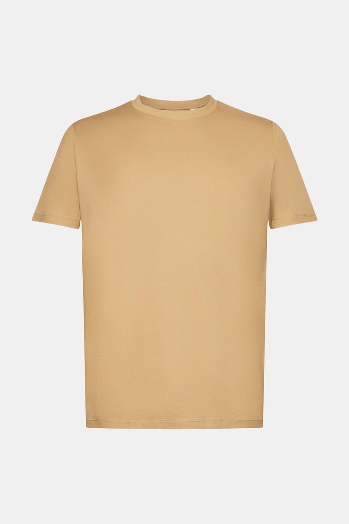 T-shirt à col ras du cou en pur coton, BEIGE, detail image number 6