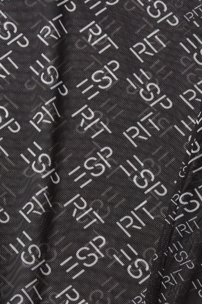 Top en mesh à manches longues et logo, BLACK, detail image number 5