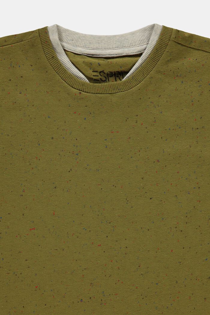 T-shirt à double col en coton, LEAF GREEN, detail image number 2
