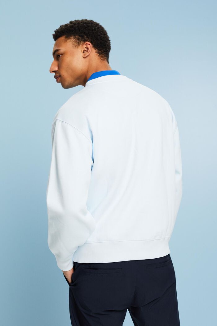 Sweat-shirt à col rond et logo, PASTEL BLUE, detail image number 2