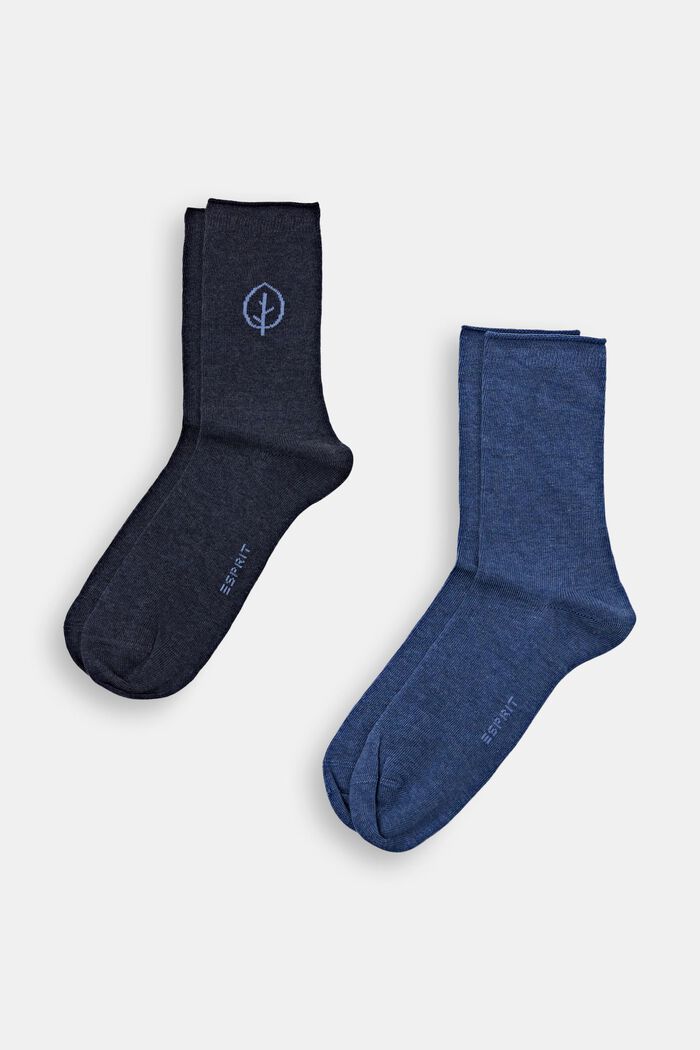 Lot de 2 paires de chaussettes tendance pour femme, NAVY/BLUE, detail image number 0