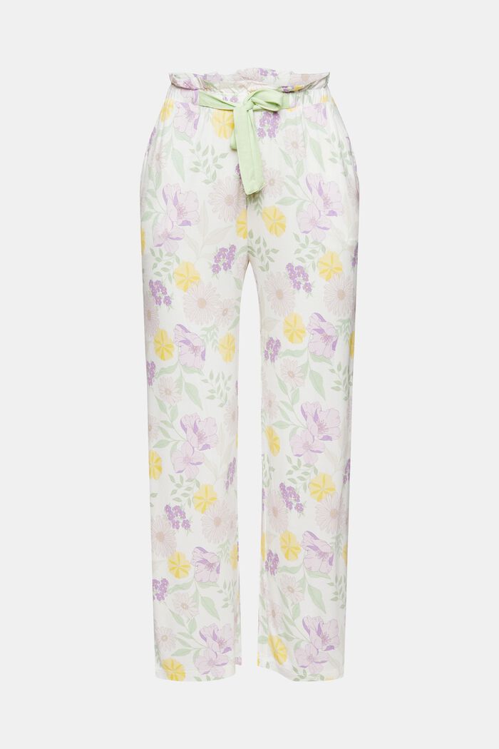 Pantalon de pyjama à motif floral, en LENZING™ ECOVERO™, OFF WHITE, detail image number 5