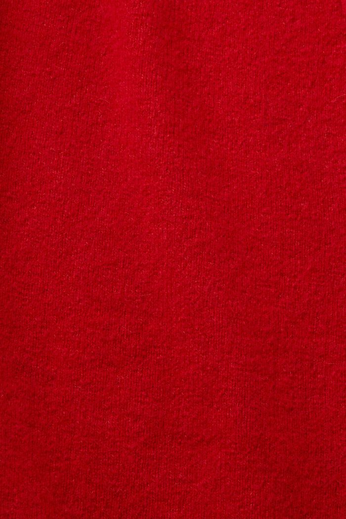 Cardigan à encolure en V boutonnée, en laine mélangée, DARK RED, detail image number 5
