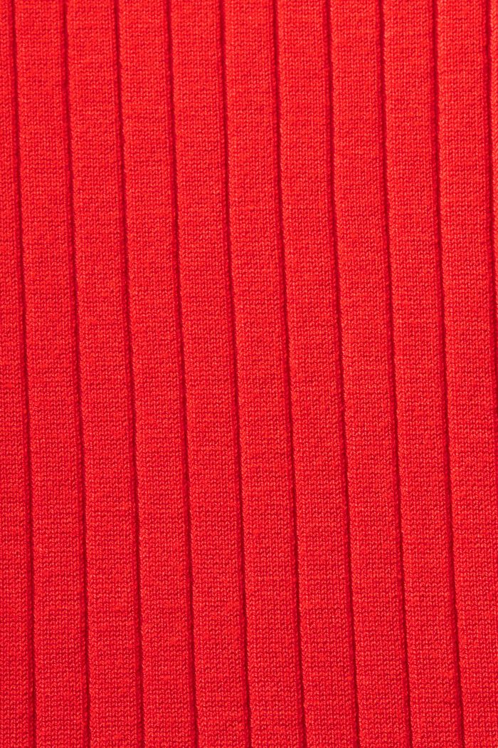 Robe-pull côtelée animée de plis, RED, detail image number 6