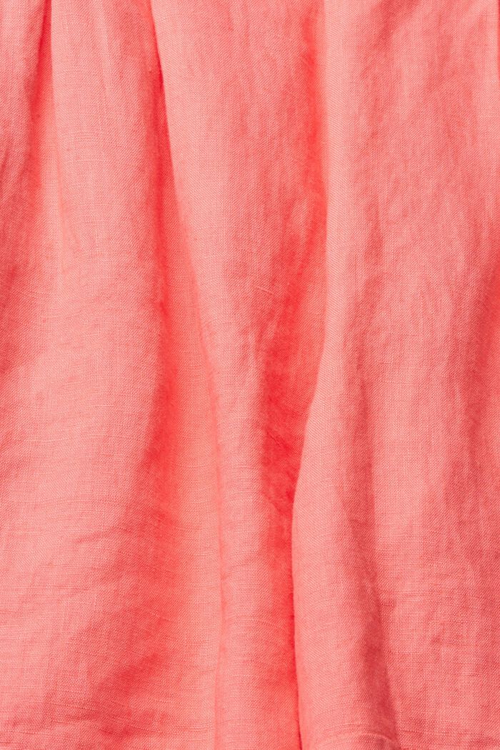 Pantalon court, 100 % lin, CORAL RED, detail image number 5