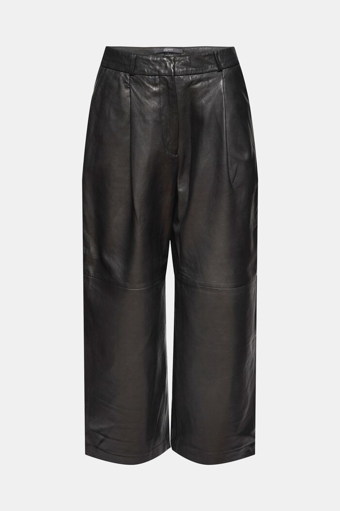 En cuir : la jupe-culotte à taille haute, BLACK, detail image number 6