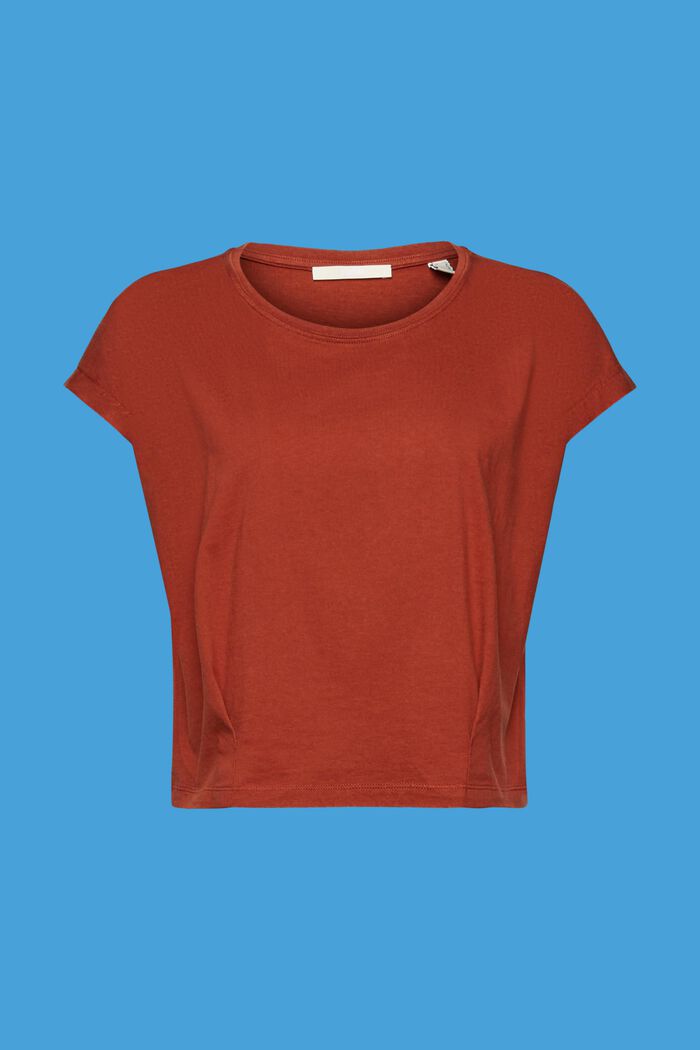 T-shirt de coupe raccourcie à plis, TERRACOTTA, detail image number 6