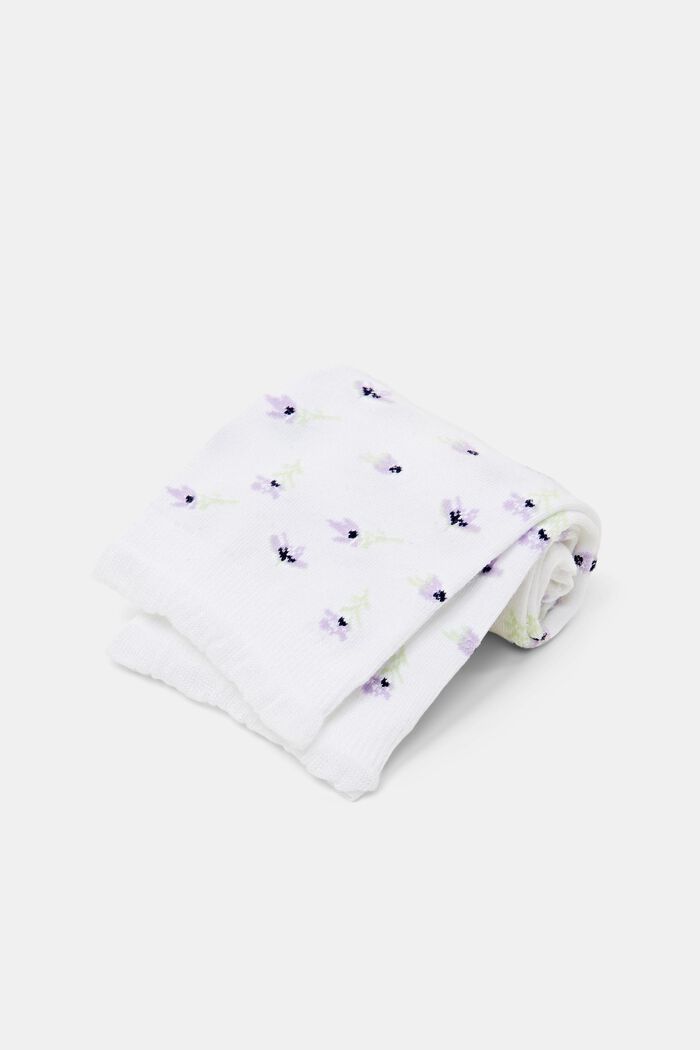 Lot de 2 paires de chaussettes à motif fleurs, WHITE, detail image number 2