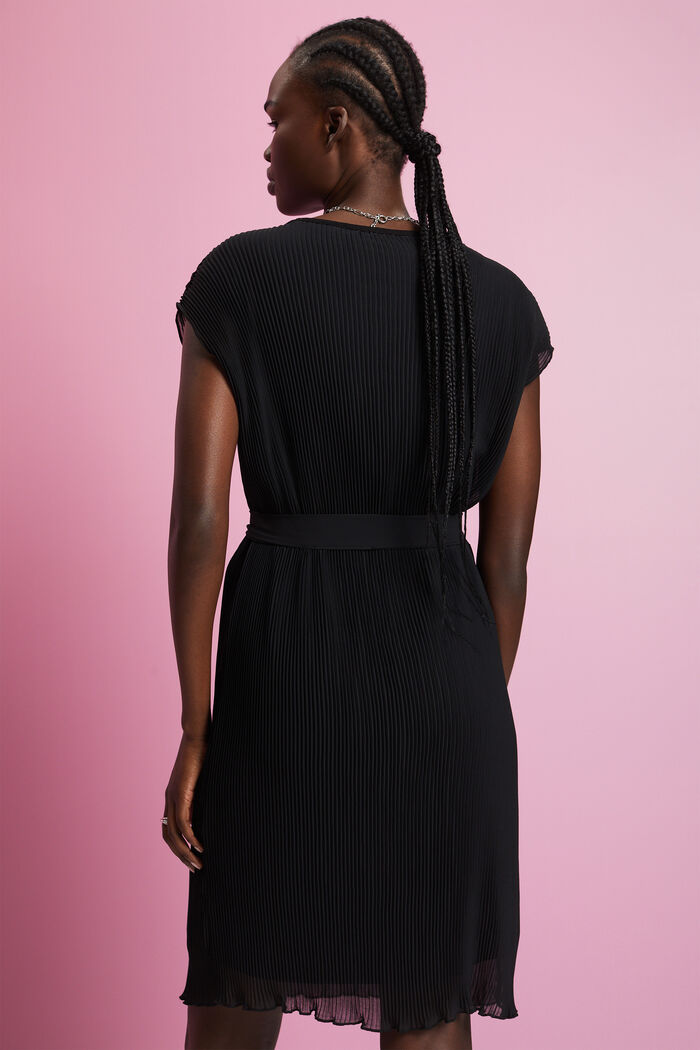 Mini-robe plissée sans manches, BLACK, detail image number 3