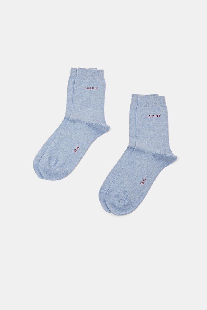 Lot de 2 paires de chaussettes ornées d’un logo en maille, coton biologique, JEANS, detail image number 0
