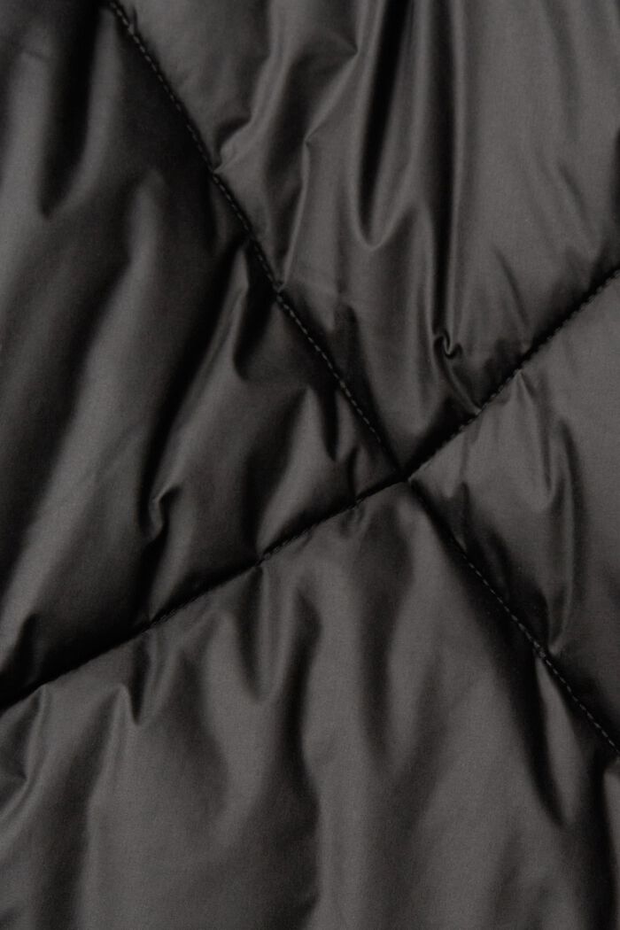 Long manteau matelassé à losanges, BLACK, detail image number 4