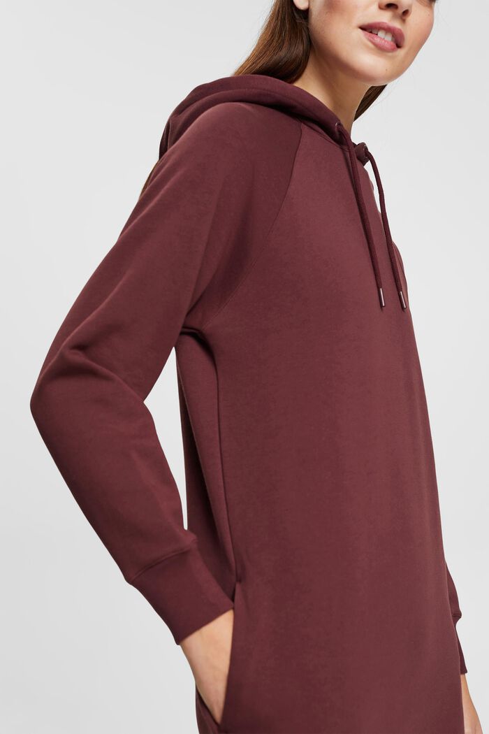 Robe à capuche de coupe allongée, BORDEAUX RED, detail image number 2