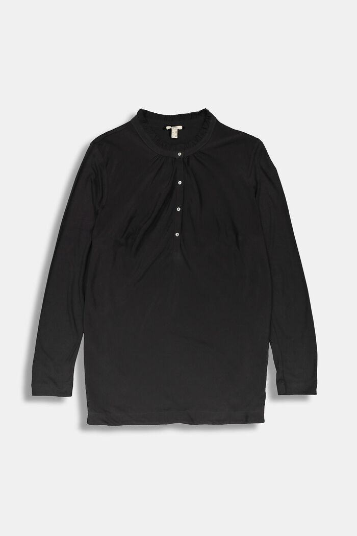 T-shirt manches longues CURVY LENZING™ ECOVERO™, BLACK, detail image number 1