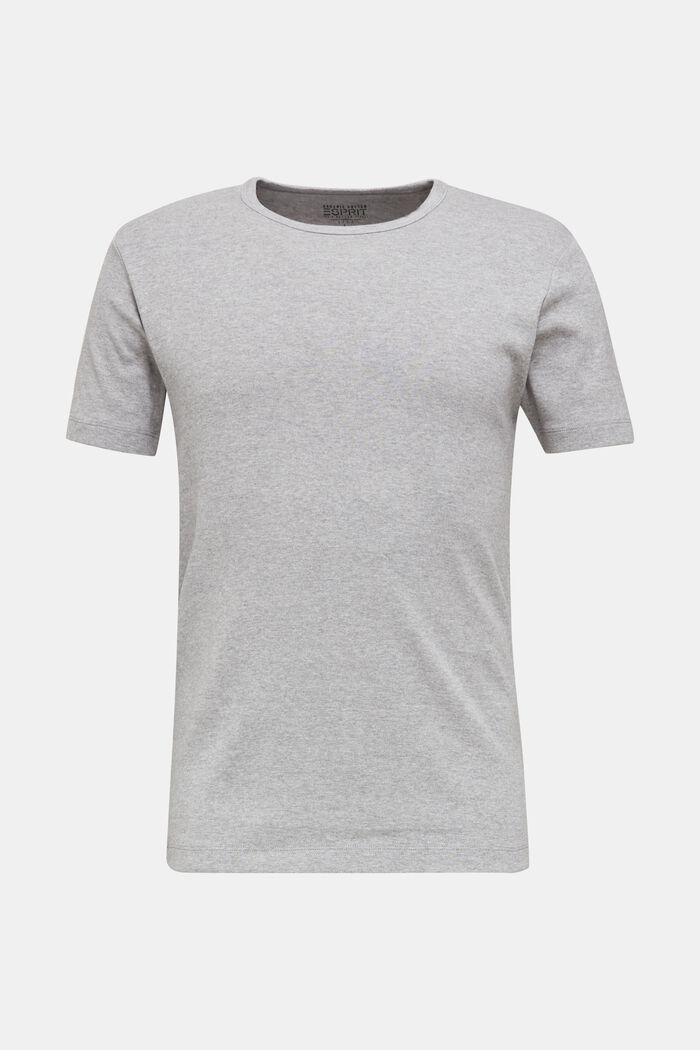 T-shirt côtelé en coton mélangé, MEDIUM GREY, detail image number 0