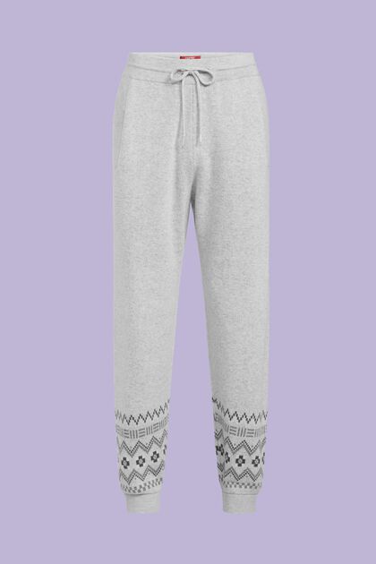Pantalon de jogging à motif norvégien en laine et cachemire