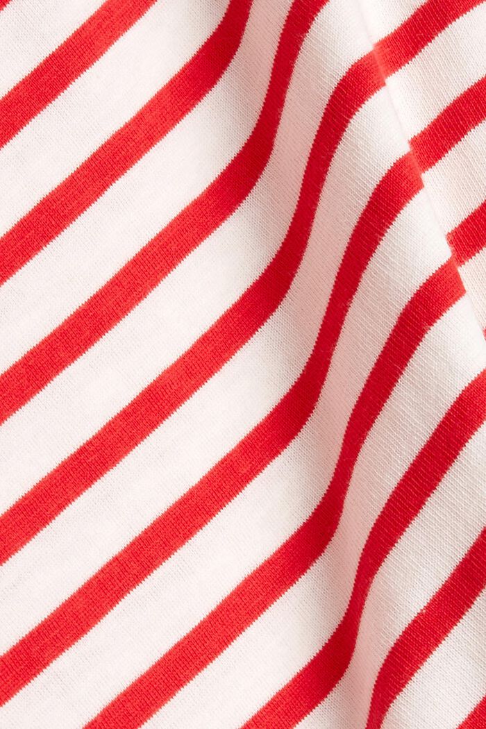 T-shirt rayé à manches longues en coton, ORANGE RED, detail image number 4