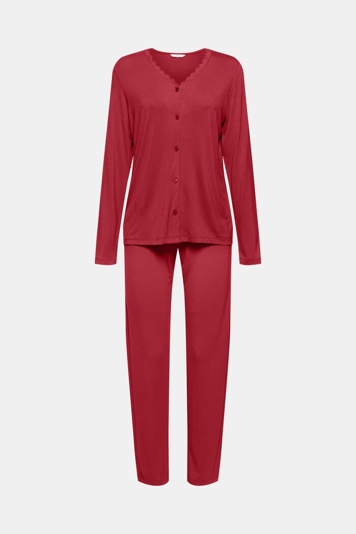 Pyjama en jersey LENZING™ ECOVERO™, CHERRY RED, detail image number 5