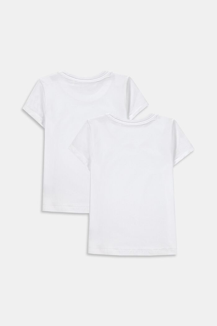 Lot de 2 t-shirts en coton stretch, WHITE, detail image number 1