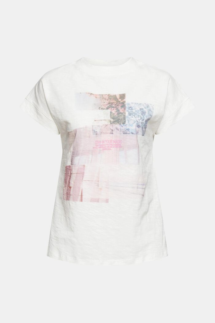 T-shirt à imprimé en coton biologique, OFF WHITE, detail image number 6