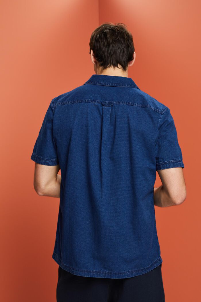 Chemise à manches courtes en jean, 100 % coton, BLUE LIGHT WASHED, detail image number 3