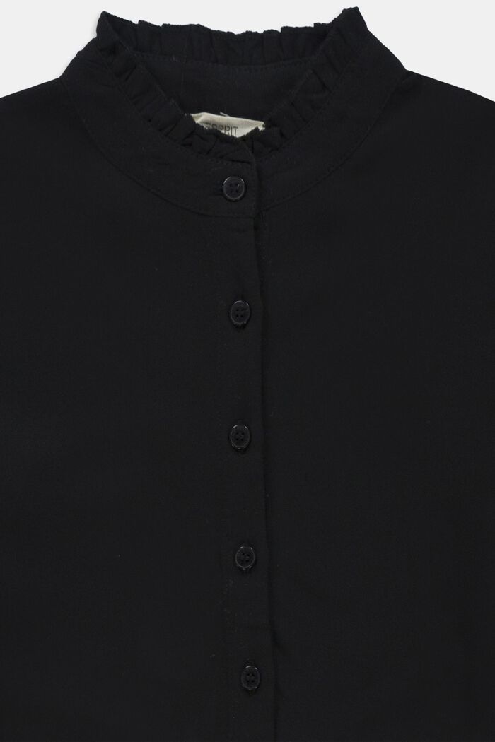 Mini-robe de coupe évasée à poignets en maille côtelée rayés, BLACK, detail image number 2